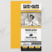 Hockey Ticket Wedding Save the Date (Voorkant / Achterkant)