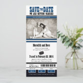 Hockey Ticket Wedding Save the Date (Staand voorkant)