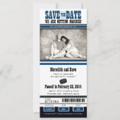 Hockey Ticket Wedding Save the Date (Voorkant)