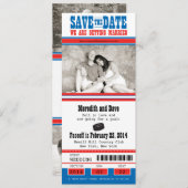 Hockey Ticket Wedding Save the Date (Voorkant / Achterkant)