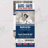 Hockey Ticket Wedding Save the Date (Voorkant / Achterkant)