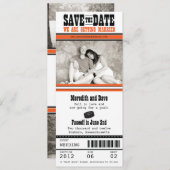 Hockey Ticket Wedding Save the Date (Voorkant / Achterkant)