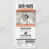 Hockey Ticket Wedding Save the Date (Voorkant)