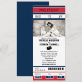 Hockey Ticket Wedding Uitnodiging (Voorkant / Achterkant)