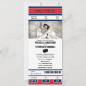 Hockey Ticket Wedding Uitnodiging (Voorkant)