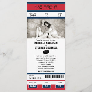 Hockey Ticket Wedding Uitnodiging