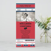 Hockey Ticket Wedding Uitnodiging (Staand voorkant)
