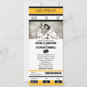 Hockey Ticket Wedding Uitnodiging (Voorkant)