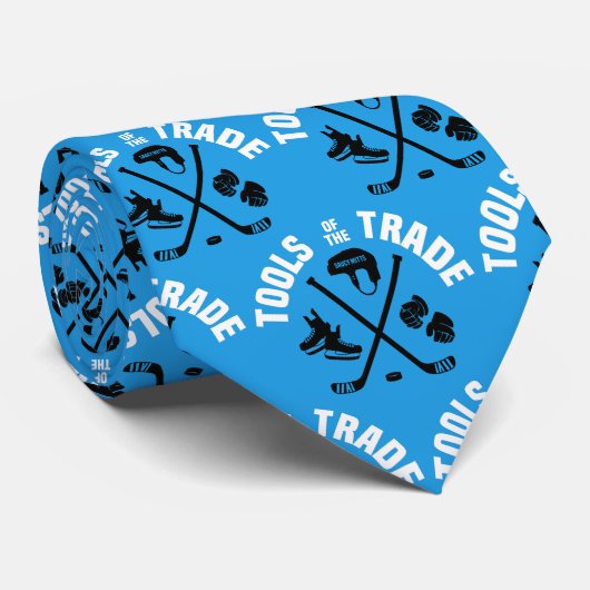 Hockey Tools of the Trade on blue Stropdas (Opgerold)