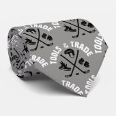 Hockey Tools of the Trade on Grey Stropdas (Opgerold)