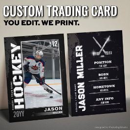 Hockey Trading Kaart, Hockey Speler Kaart Zilver Contactkaartje