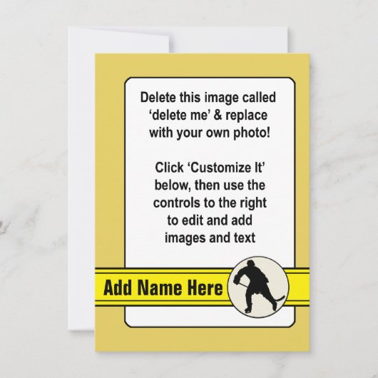 Hockey Trading Kaart Sjabloon (Voorkant)