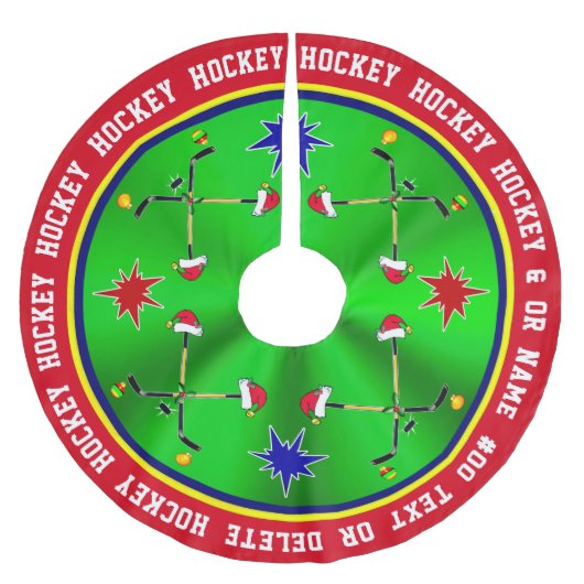 Hockey Tree Skirt, Hockey-kerstdecoratie Kerstboom Rok (Voorkant)
