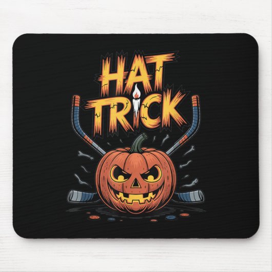 Hockey Trick Halloween Soky Pumpkin Ice Hockey Hal Muismat (Voorkant)