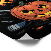 Hockey Trick Halloween Soky Pumpkin Ice Hockey Hal Poster (Hoek)