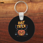 Hockey Trick Halloween Soky Pumpkin Ice Hockey Hal Sleutelhanger (Voorkant)