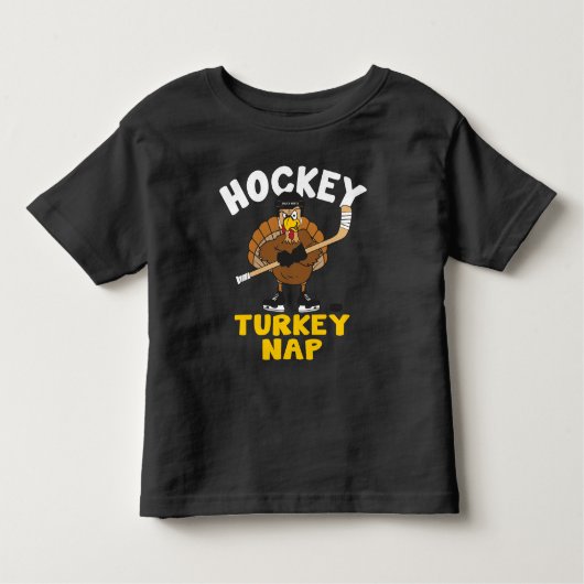Hockey Turkey Nap Thanksgiving Kinder Shirts (Voorkant)