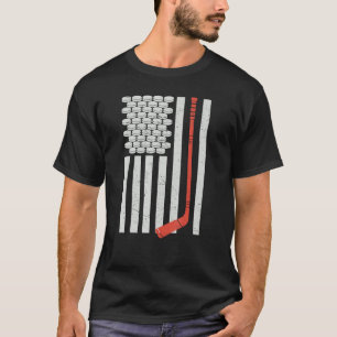 Hockey Us Vlag Mannen Boys Hockey Women T-shirt