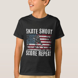 Hockey Usa Amerikaanse Vlag Grappige Vierde Juli H T-shirt