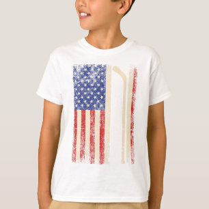 Hockey Usa Amerikaanse Vlag Hockeystick IJshockey T-shirt