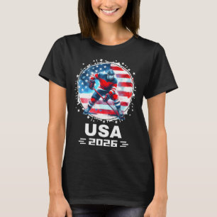 Hockey Usa Ga Usa Team Usa Vlag 2026 Hockey  T-shirt