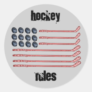 HOCKEY USA RONDE STICKER