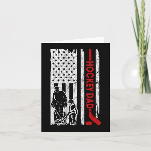Hockey Vader Amerikaanse Vlag Vaderdag Cadeau voor Kaart (Voorkant)