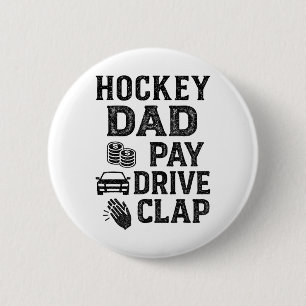 Hockey Vader Betaal Rijden Klap Grappige Vader Tak Ronde Button 5,7 Cm