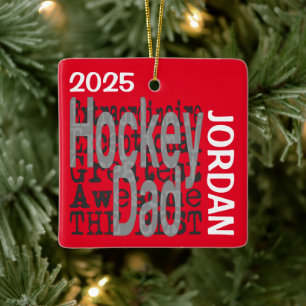Hockey vader Buitengewoon CUSTOM Keramisch Ornament