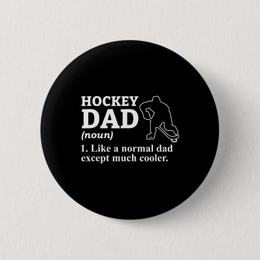 Hockey Vader Definitie Grappig Cool Sport Vader Ronde Button 5,7 Cm (Voorkant)