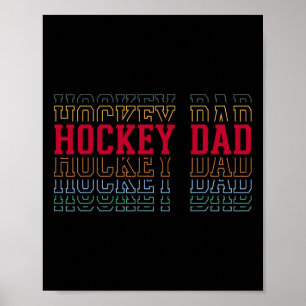 Hockey Vader Grappige Gelaagde Tekst Vader Coach S Poster