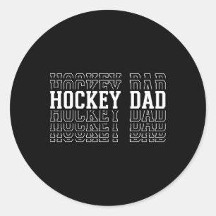 Hockey Vader Grappige Gelaagde Tekst Vader Coach S Ronde Sticker