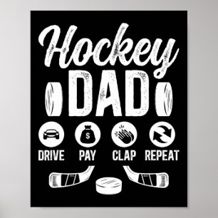 Hockey Vader Rij Betalen Klappen IJshockey Speler Poster