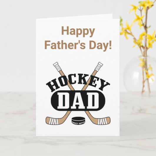 Hockey Vaderdag Hockey Sticks Hockey Dad Kaart (Gele Bloem)