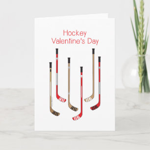 Hockey Valentijnsdag Card - Hockey Sticks Feestdagen Kaart