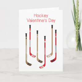 Hockey Valentijnsdag Card - Hockey Sticks Feestdagen Kaart