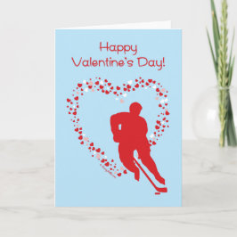 Hockey Valentijnsdag Hockey Speler Harten Feestdagen Kaart