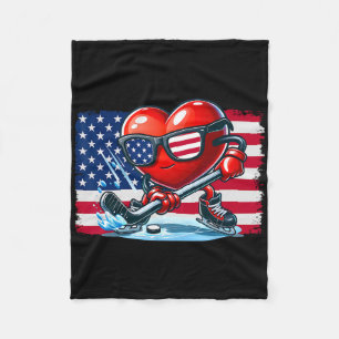 Hockey Valentijnsdag Valentijn Amerikaanse vlag Za Fleece Deken