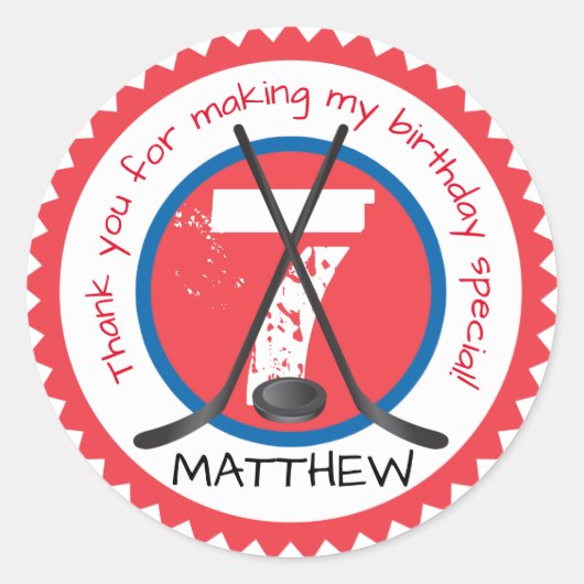 Hockey Verjaardag Sticker (Voorkant)