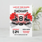 Hockey verjaardag uitnodiging RED (Staand voorkant)