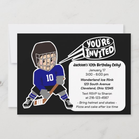 Hockey Verjaardagsfeest Leuk Retro Ontwerp Kaart (Voorkant)