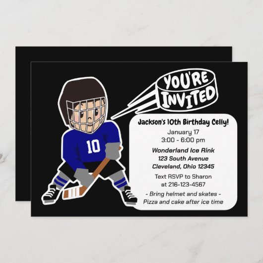 Hockey Verjaardagsfeest Leuk Retro Ontwerp Kaart (Voorkant / Achterkant)