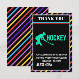 Hockey verjaardagsfeestje, Hockey meisje speler Bedankkaart