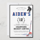 Hockey verjaardagsfeestje uitnodiging (Voorkant)