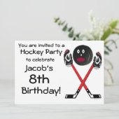 Hockey verjaardagsfeestje uitnodiging (Staand voorkant)