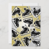 Hockey verjaardagsuitnodiging GOLD thema Kaart (Achterkant)