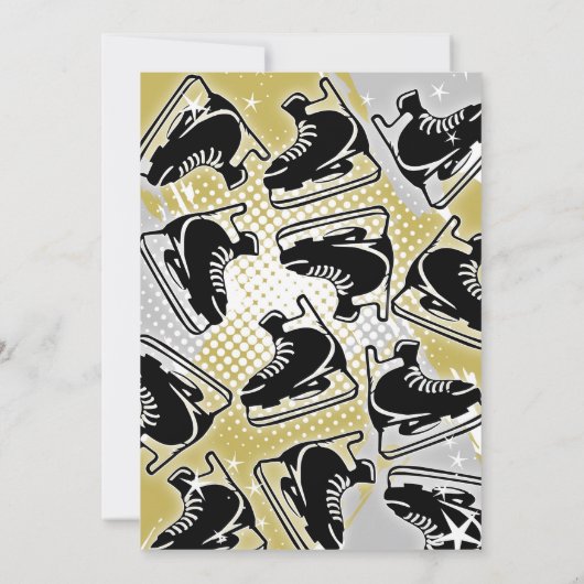 Hockey verjaardagsuitnodiging GOLD thema Kaart (Achterkant)