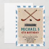 Hockey verjaardagsuitnodiging kaart (Voorkant / Achterkant)