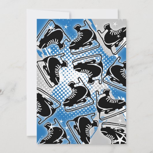 Hockey verjaardagsuitnodiging | schaatsuitnodiging kaart (Achterkant)