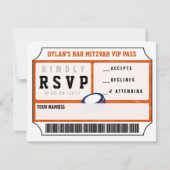 HOCKEY VIP REPLY CARD Bar Bat Mitzvah Uitnodiging (Voorkant)